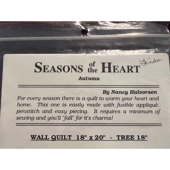 quilt pattern mini quilt blocks seasons of the heart autumn quilt and tree - Picture 5 of 7